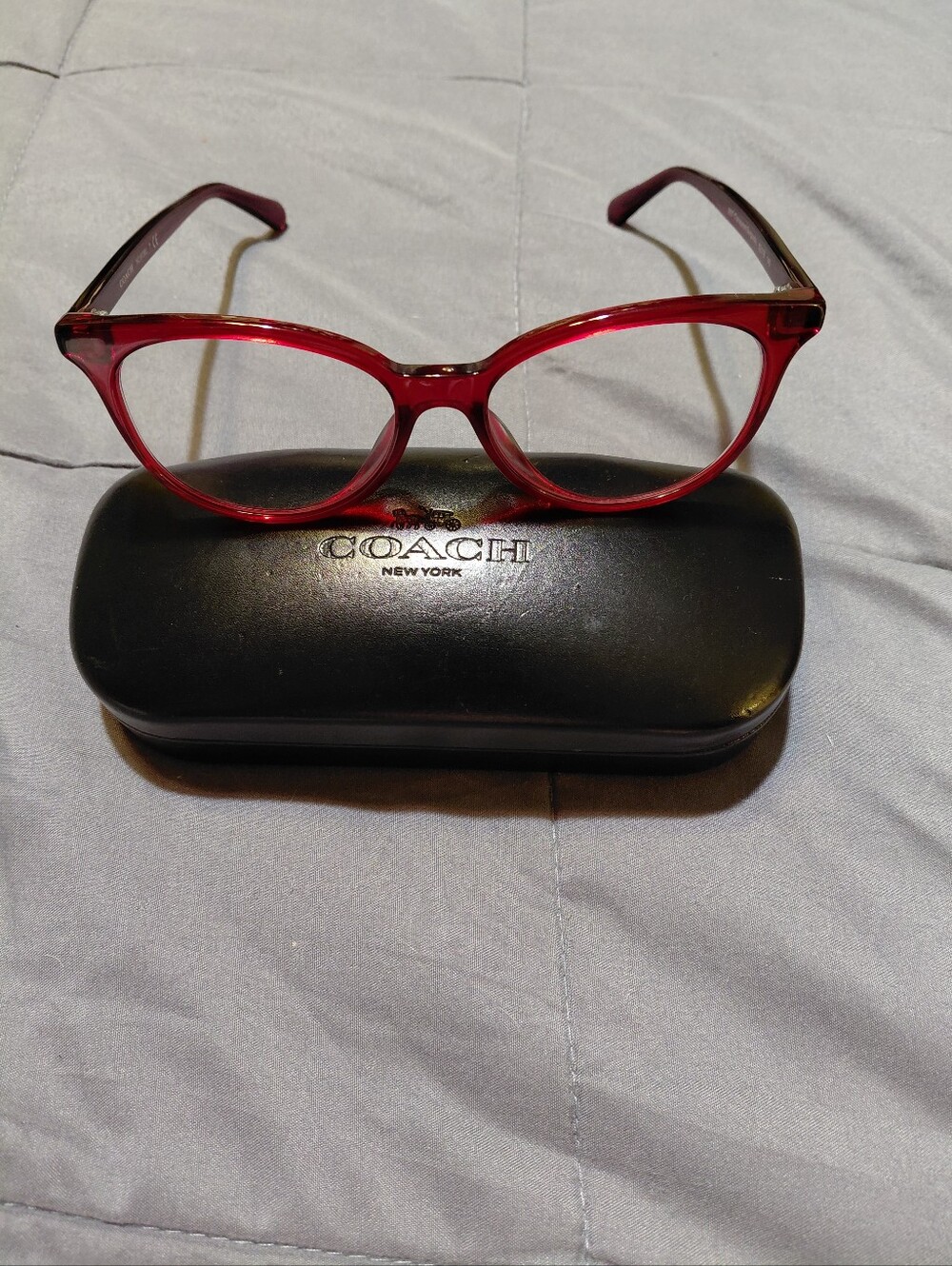 AUTHENTIC COACH HC 6138U 5557 Transparent Burgundy Eyeglasses 52mm 16 140